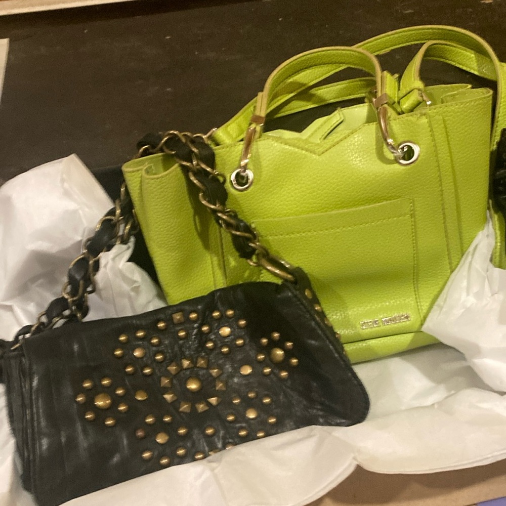 3 bags, Steve Madden and Vincent Camino. Leather